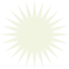 Light yellow starburst shape with evenly spaced rectangular rays extending outward on a transparent background.